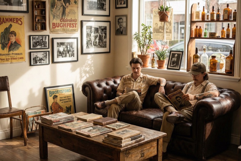 Barbershop waiting area
